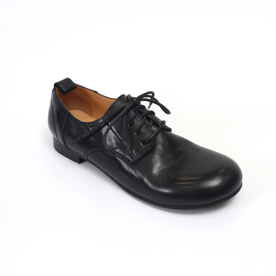 望前~通勤系带单鞋马皮鞋英伦风一脚蹬手工鞋休闲女士皮鞋PJ658-1