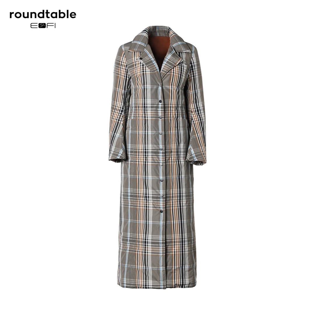 【不退差价】 轻奢时尚经典气质基础长款格子羽绒服  FCW4603317