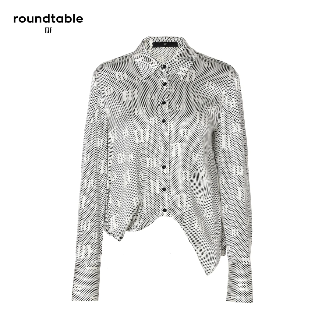 夏季新款百搭通勤时尚高端字母印花不对称衬衣 TDS3403578