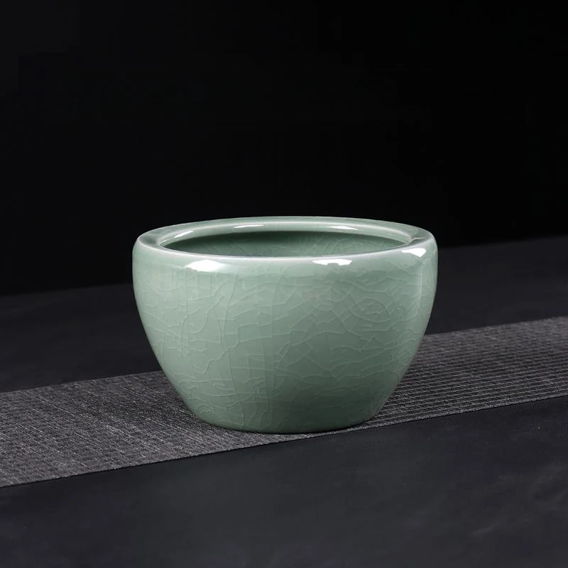 哥窑碗莲专用水培花盆陶瓷大小号无孔家用桌面阳台水养器皿微睡莲