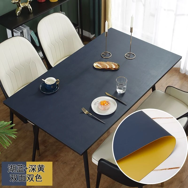新疆包邮双面皮革桌布北欧风防水防油餐桌办公垫茶几垫纯色电视柜