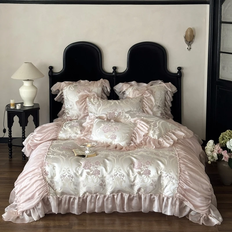 慕逸【威尼斯】全棉纯棉四件套140支 四季款法式公主风床上用品