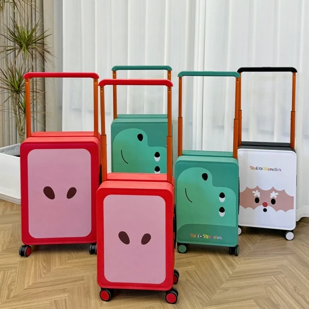 原创设计师款创意中置宽拉杆行李箱