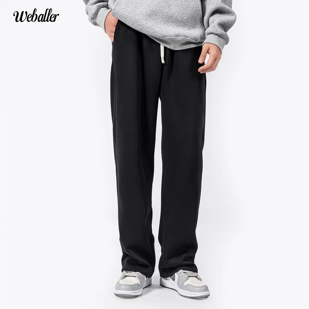 WEBALLER  春夏华棉冰感直筒卫裤休闲裤运动舒适长裤抽绳百搭