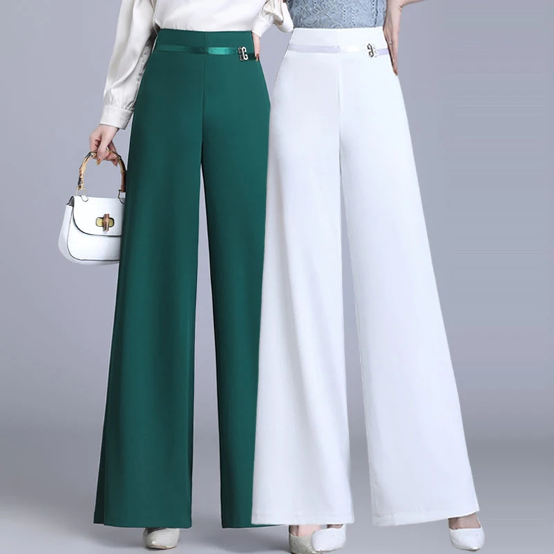 阔腿裤女长裤2024夏季新款薄款高腰垂感甩裤舞蹈裤宽松气质阔脚裤