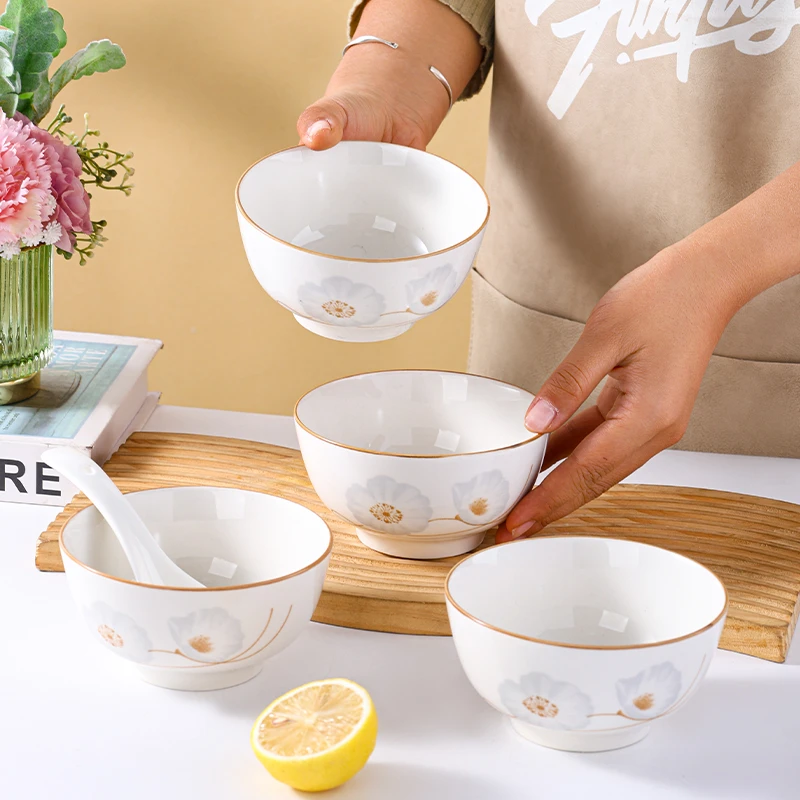 【新人福利】4.5英寸岁月静好沙拉碗10个装家用陶瓷餐具米饭碗家用