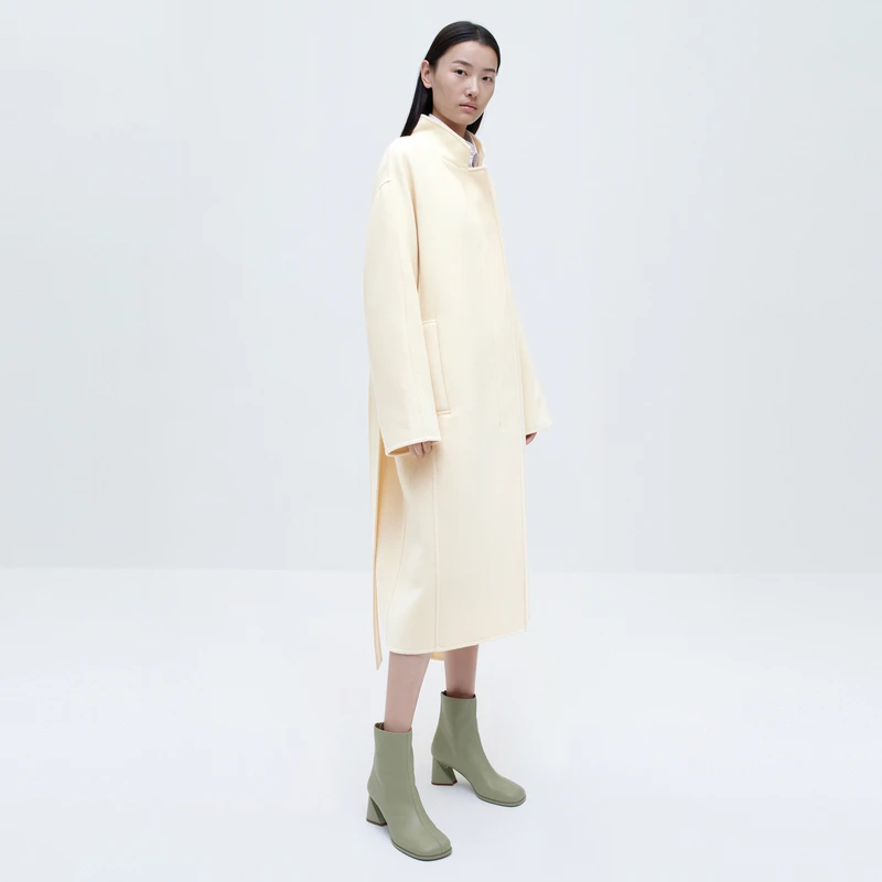 【商场同款】edition冬季中长款绵羊毛双面呢大衣#EBC4OVC029