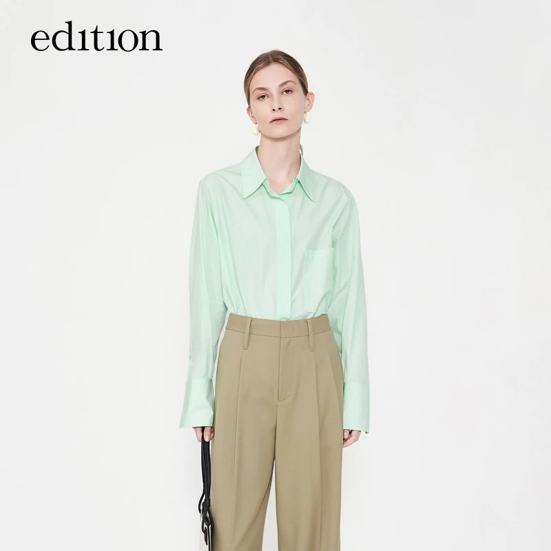 【商场同款】edition可拆领口纯棉衬衫女EBD1SHTT05#EBC1SHT002