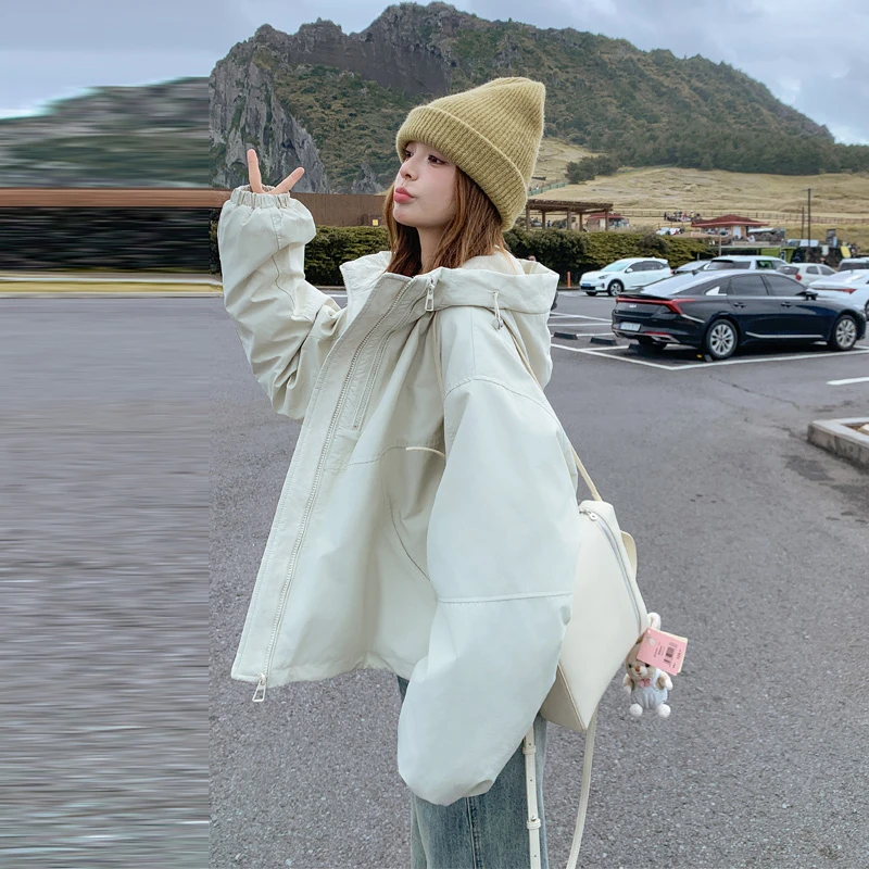 冲锋衣棉服外套女2025冬季新款休闲风小众设计感夹棉加厚面包服潮