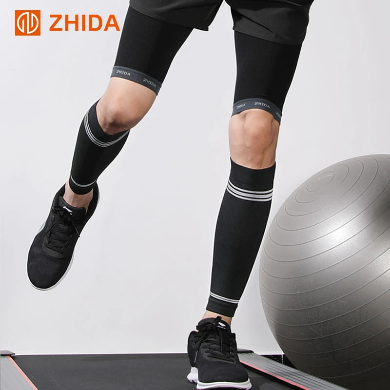 ZHIDA制达 专业小腿高压力袜套男女跳绳运动健身夜跑步反光压缩袜