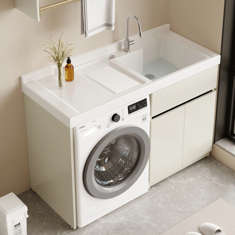 蜂窝铝洗衣机柜阳台组合滚筒伴侣小户型洗衣槽洗衣池盆一体柜定做