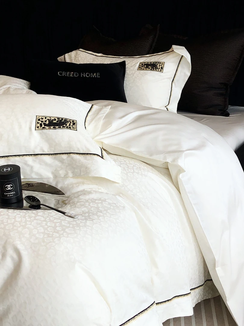 【吴小胖】金钱豹系列  长绒棉/全棉四件套/原创/轻奢提花四件套