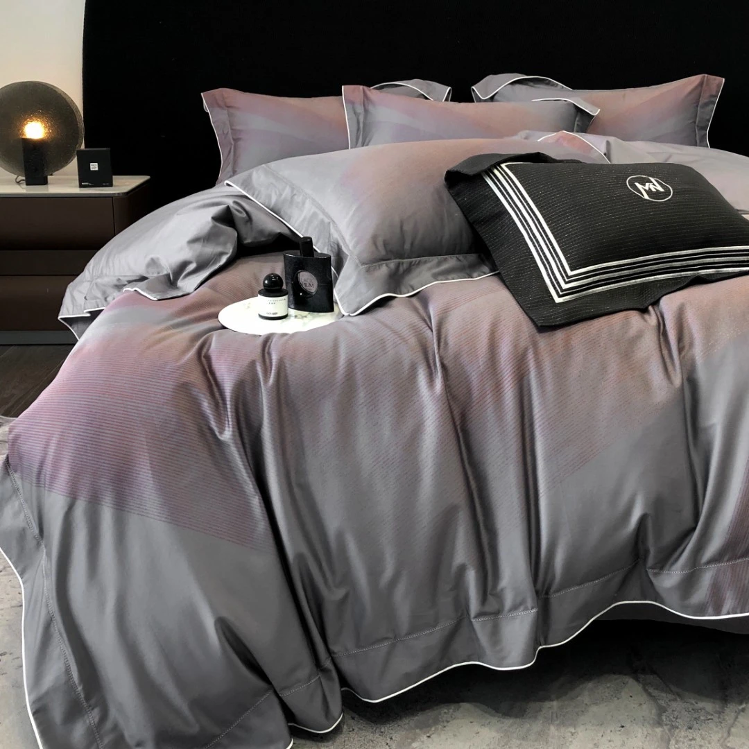 【吴小胖】沐光系列 长绒棉/全棉/原创/轻奢大版定位数码印花四件套