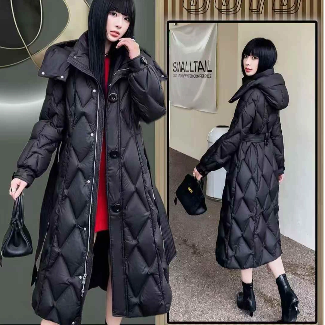 小丽推荐新款鹅绒服修身显瘦气质百搭长款加厚女士冬季