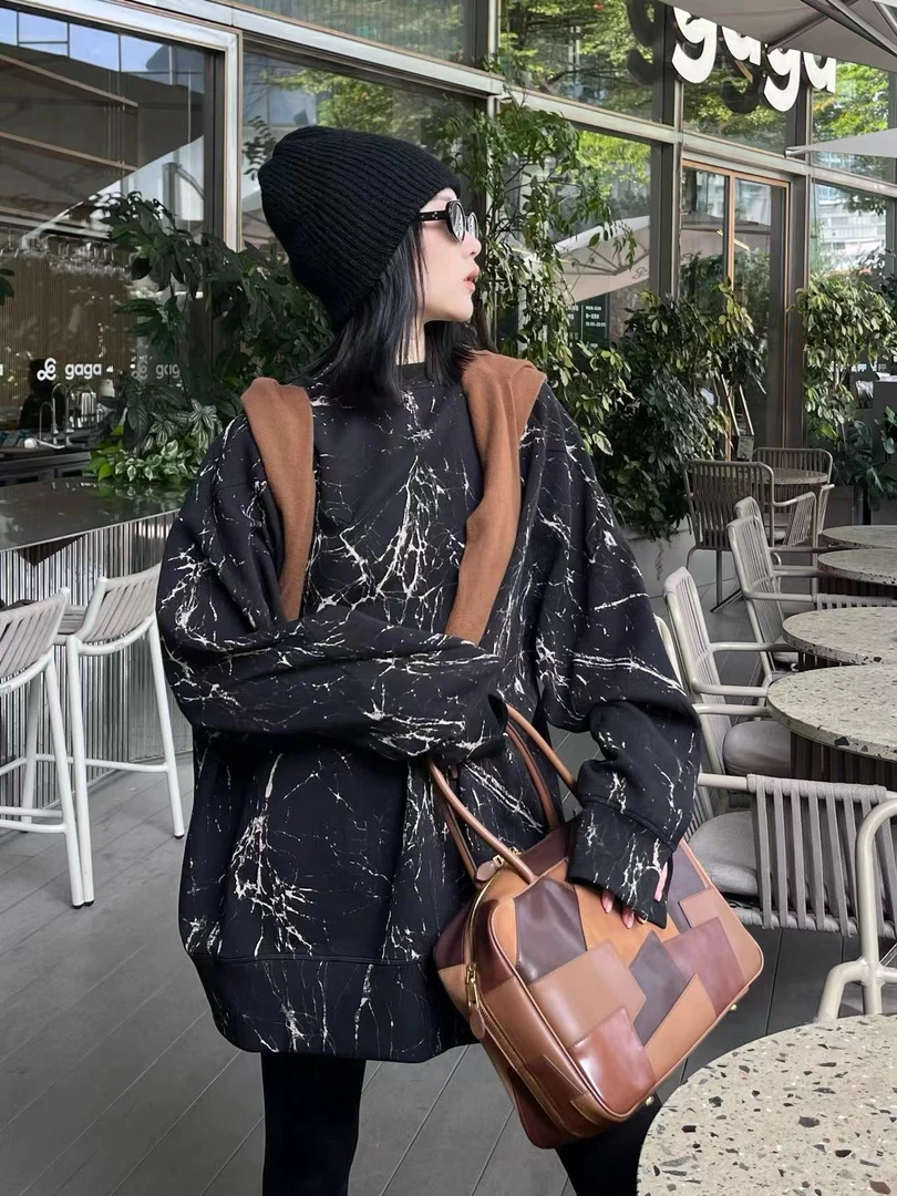 设计师原创新款高品质休闲百搭简约时尚宽松显瘦卫衣Z244032
