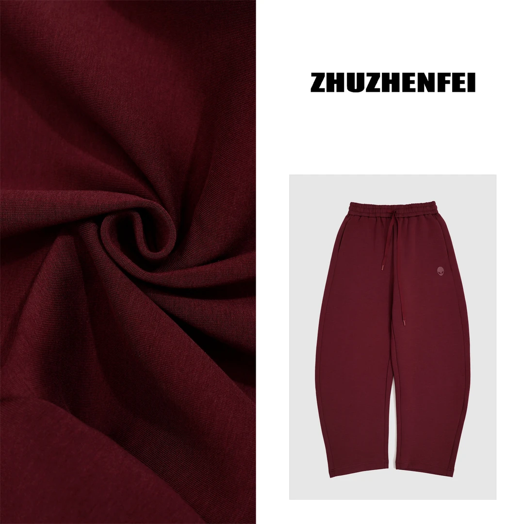 设计师小众原创休闲百搭宽松舒适慵懒保暖领弯刀长裤Z243039