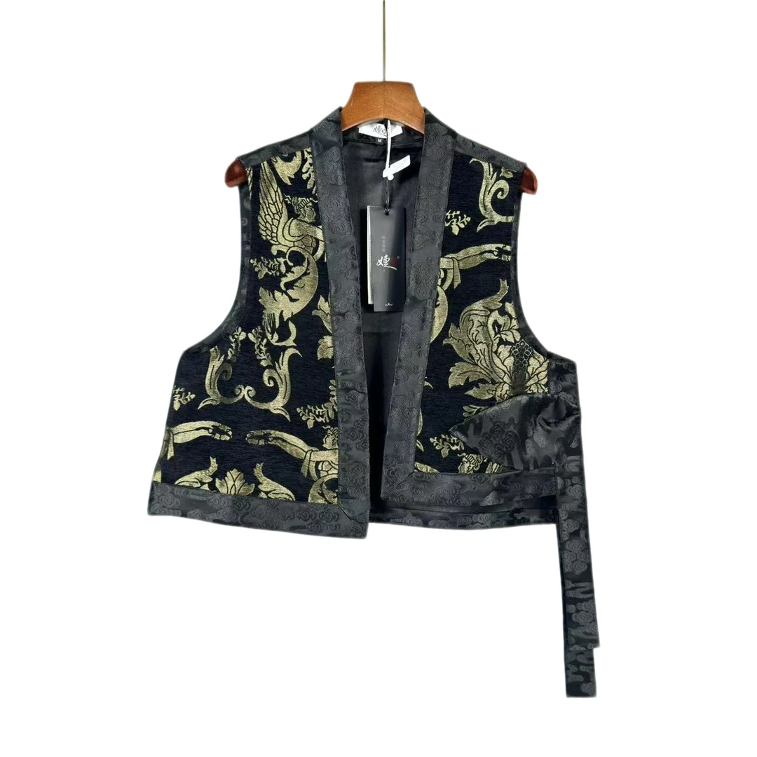 朱总原创设计玄锦流光L24M-3C086新款时尚马夹