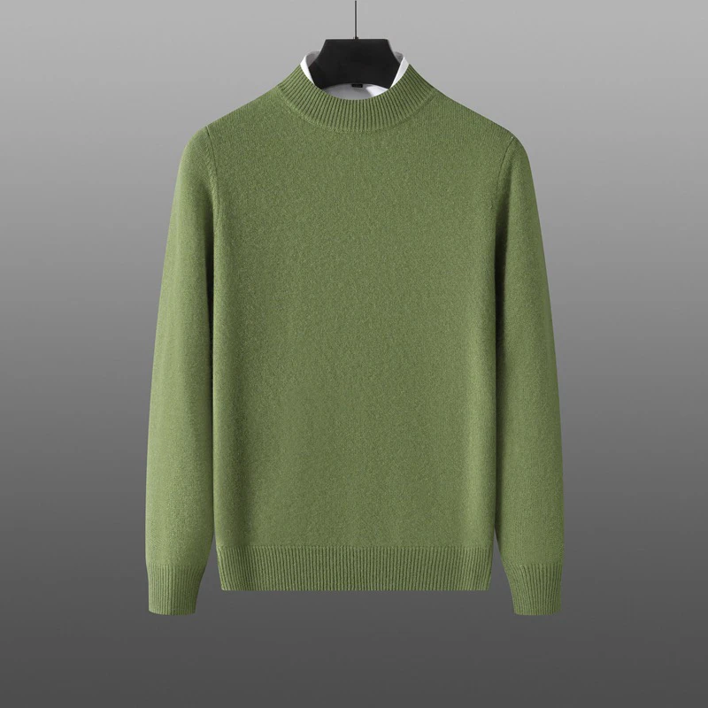 男款半高领七针双货450克加厚羊绒衫