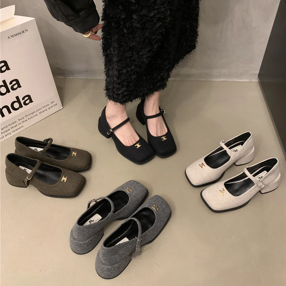 法式复古玛丽珍鞋高跟鞋乐福鞋小香风单鞋女鞋鞋子G601