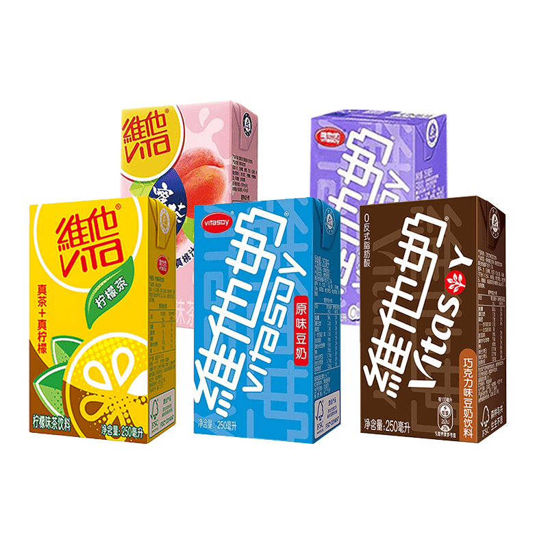 Vita维他柠檬茶蜜桃茶豆奶营养早餐下午茶饮料多口味盒装饮品
