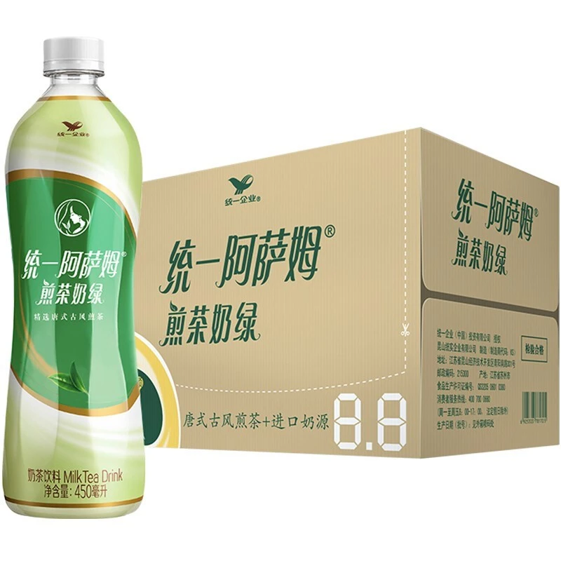 统/一阿萨姆原味奶茶450ml*8/15瓶装  多口味混合 休闲饮品