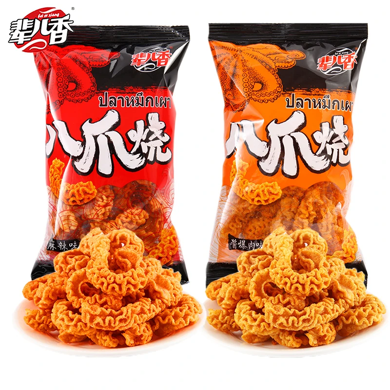 倍儿香八爪烧40g/袋零食办公室休闲小吃麻辣味比萨卷锅巴解馋怀旧