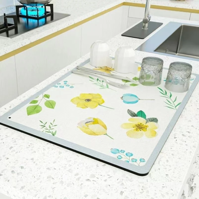 【新疆包邮】厨房吧台沥水垫 硅藻泥沥水垫餐具沥水垫餐桌隔热垫