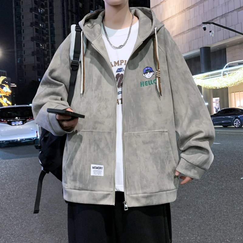 2024青少年秋季新款男生运动休闲百搭连帽夹克外套学生潮流帅气