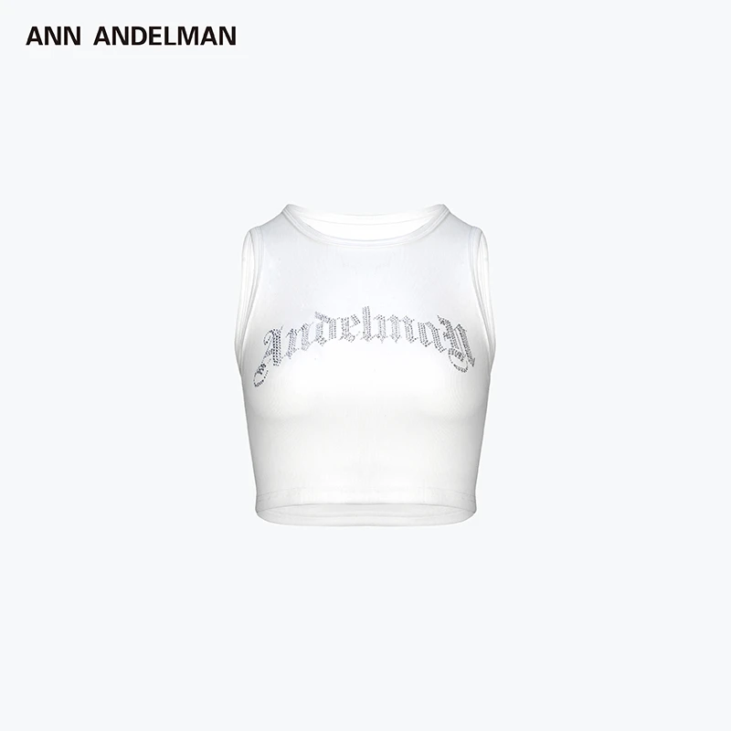 【吴宣仪同款】ANNANDELMAN25春夏 哥特式水钻背心短款无袖背心