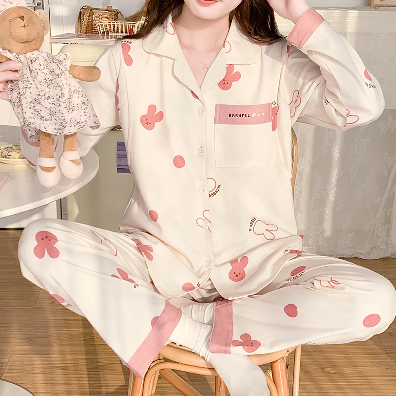 【春秋款带胸垫】月子服春秋产后气质家居服套装怀孕期待产孕妇睡衣