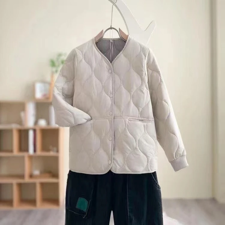 大码90-205斤可穿 春秋冬轻薄洋气保暖内胆内搭外穿棉衣 女款棉袄