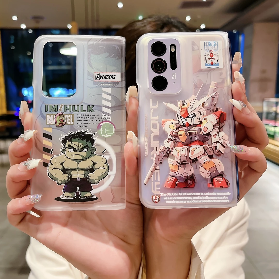 潮牌创意OPPO find n2折叠屏手机壳动漫透明肤感磨砂防摔超薄硬壳