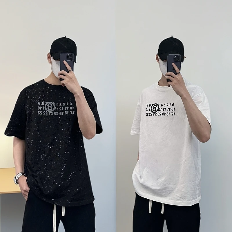 小贾自制24夏季纯棉圆领短袖满天星休闲百搭情侣宽松时尚男生