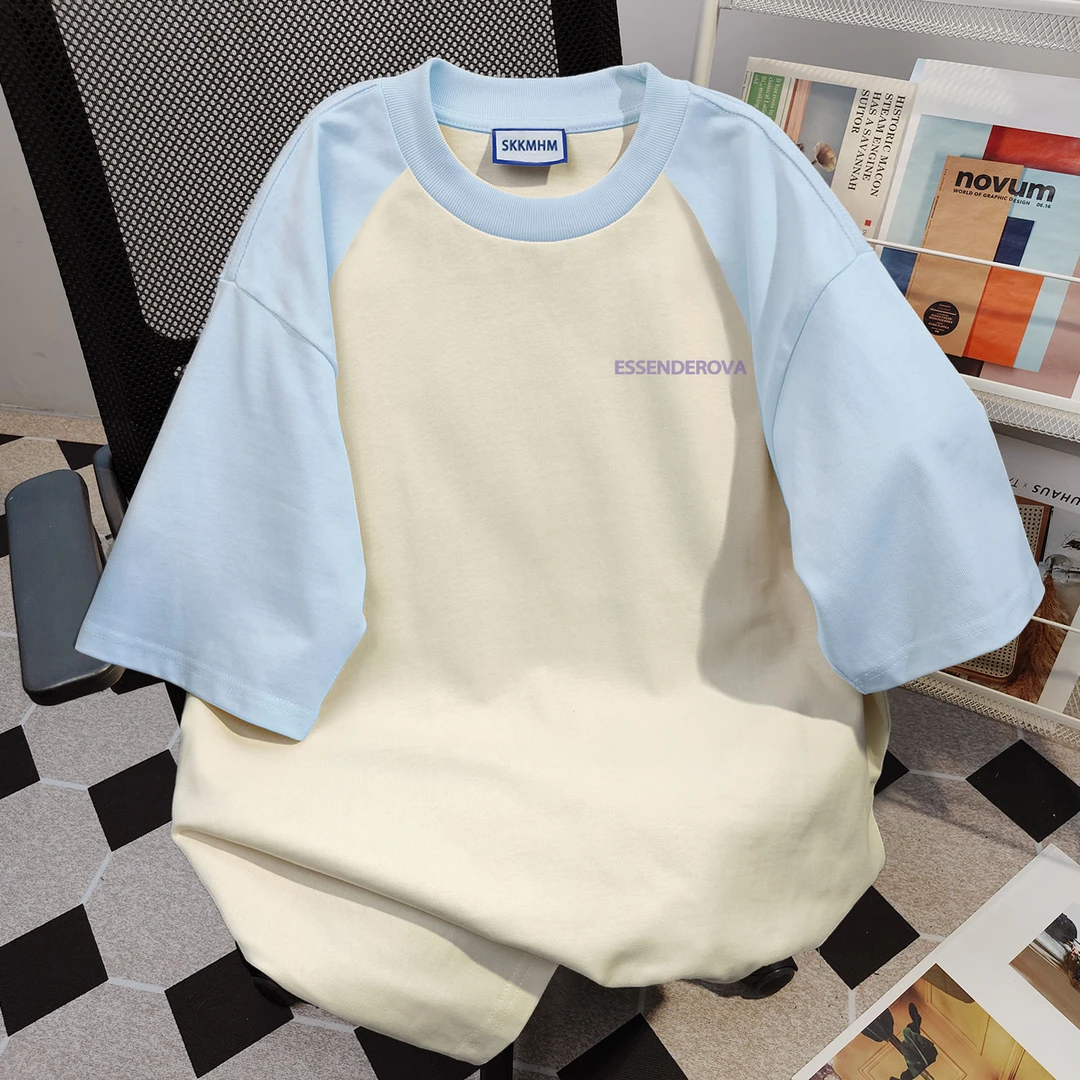 100%纯棉chic港风简约打底T恤女ins潮夏季美式宽松学生短袖上衣潮