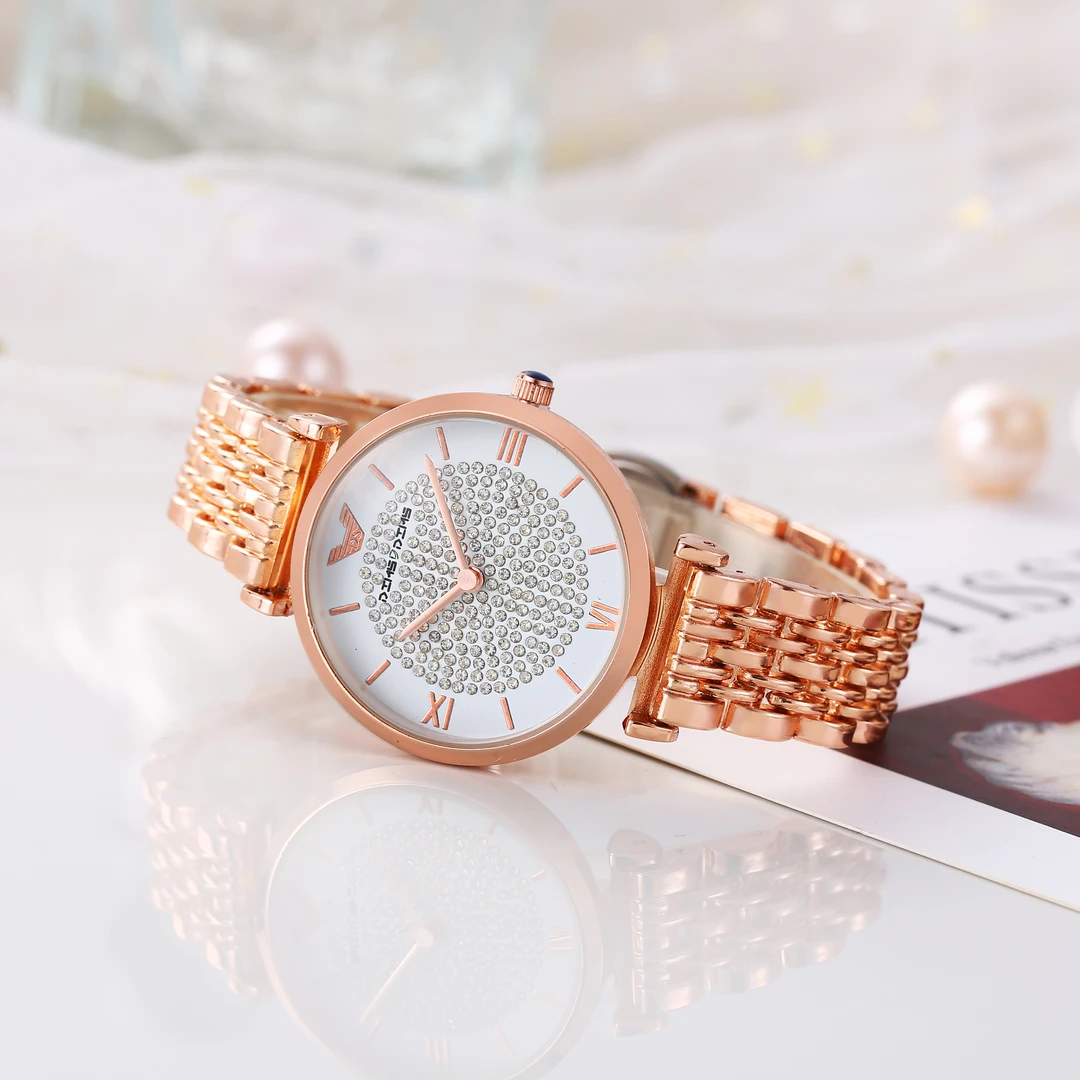 直发满天星系列专柜轻奢女士腕表轻奢小众百搭时尚气质玫金a812