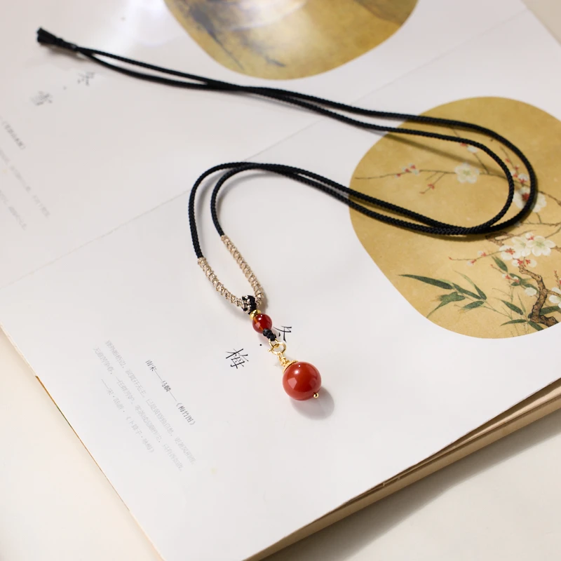 上等正宗天然南红玛瑙吊坠女士气质时尚百搭新中式国风项坠女款