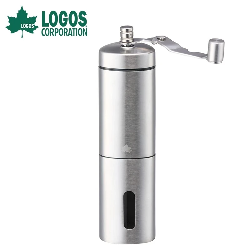 Logos日本手摇磨豆机磨豆器咖啡磨粉器户外家用小型手冲咖啡套装