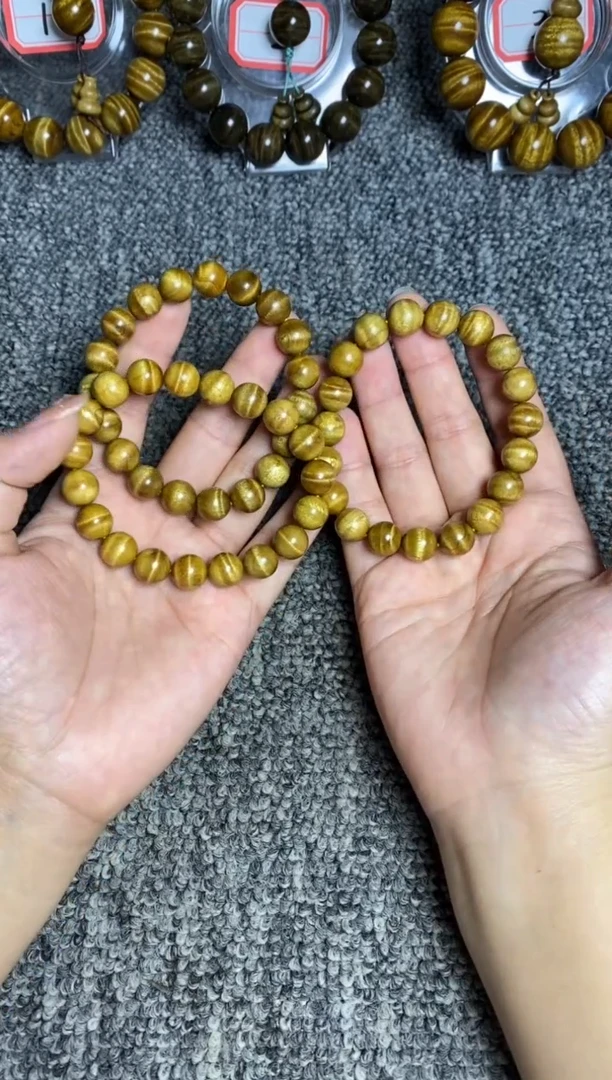 【闪购商品】金丝楠手串/手链1.0单圈带水波纹68