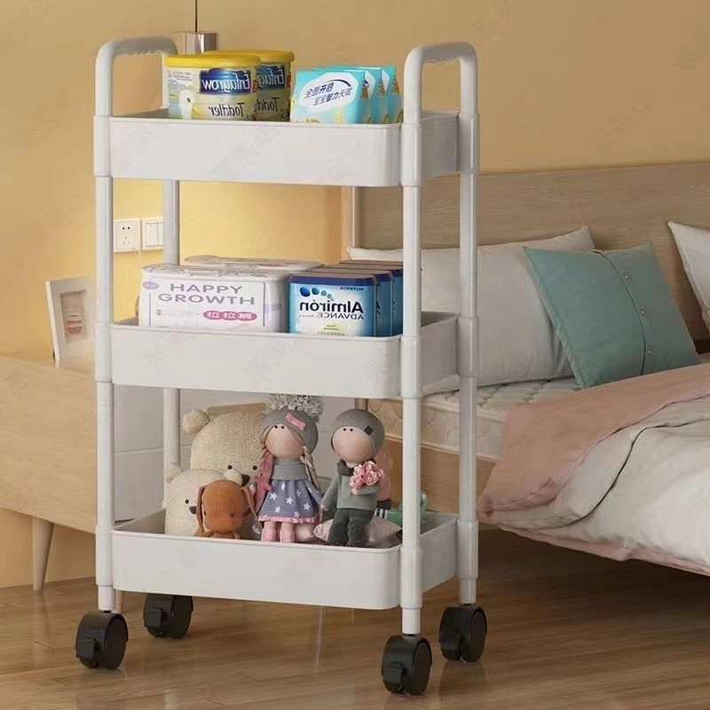 小推车储物架置物架厨房卧室落地多层婴儿零食移动浴室置物小推车