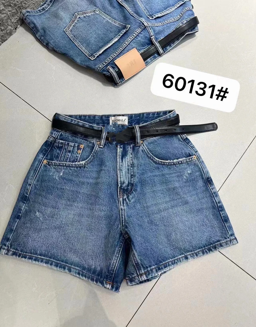 蜜地苏拉&60131新款牛仔短裤索家高腰百搭夏季阔腿裤子