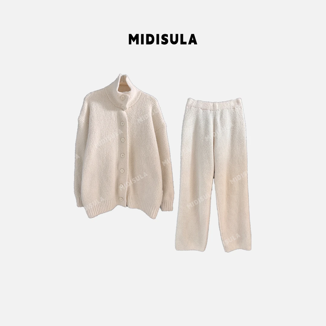 【H.MDSL】睡衣半边绒加厚软绵绵长袖套装珊瑚绒家居服#1953睡衣