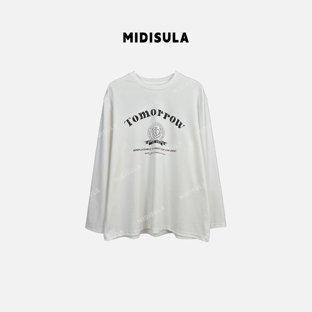 【H.MDSL】新款插肩袖字母tomor爱心印花T恤红人上新圆领上衣#1771