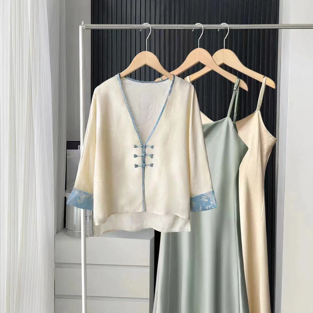 【咏梅】新中式上衣花萝外套开衫针织宽松中国风百搭气质时尚