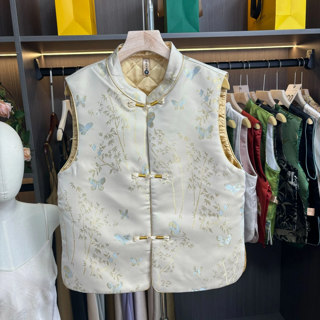 加厚马甲秋冬款保暖舒适中国风重工刺绣