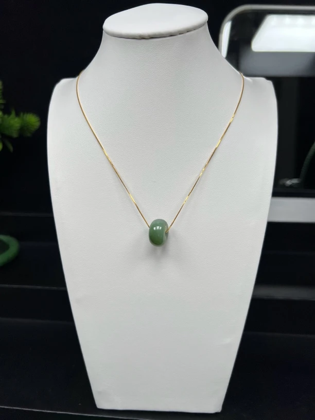 和田玉猫眼小平安扣吊坠无黑点多样性发一