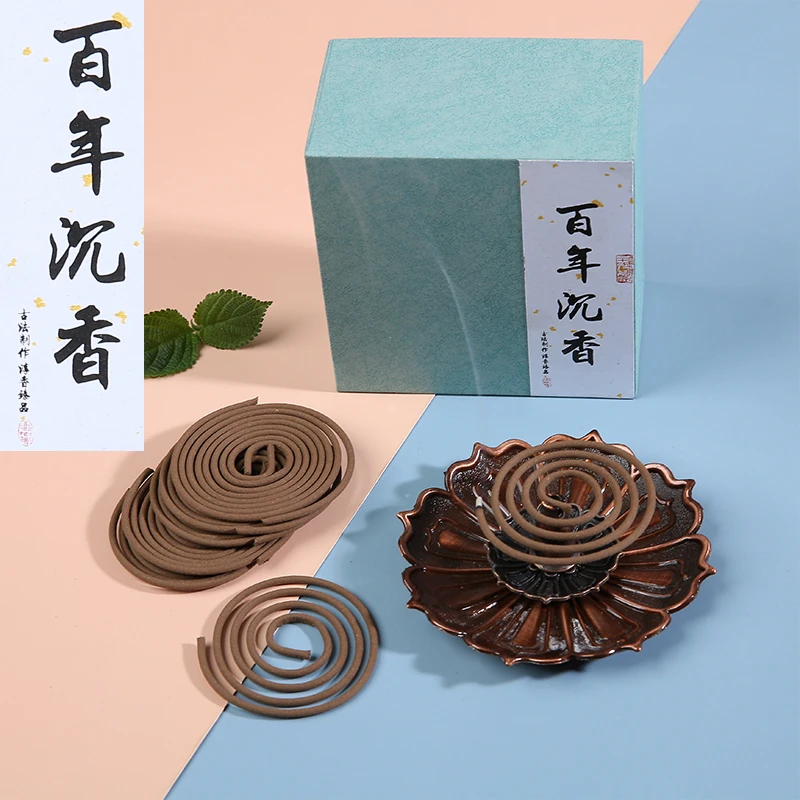 百年沉香2小时盘香48盘家用熏香天然甜美花香静心解压盘香