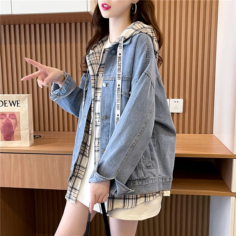 初中生牛仔外套少女春秋13-15岁高中学生13大童学院风韩版棒球服