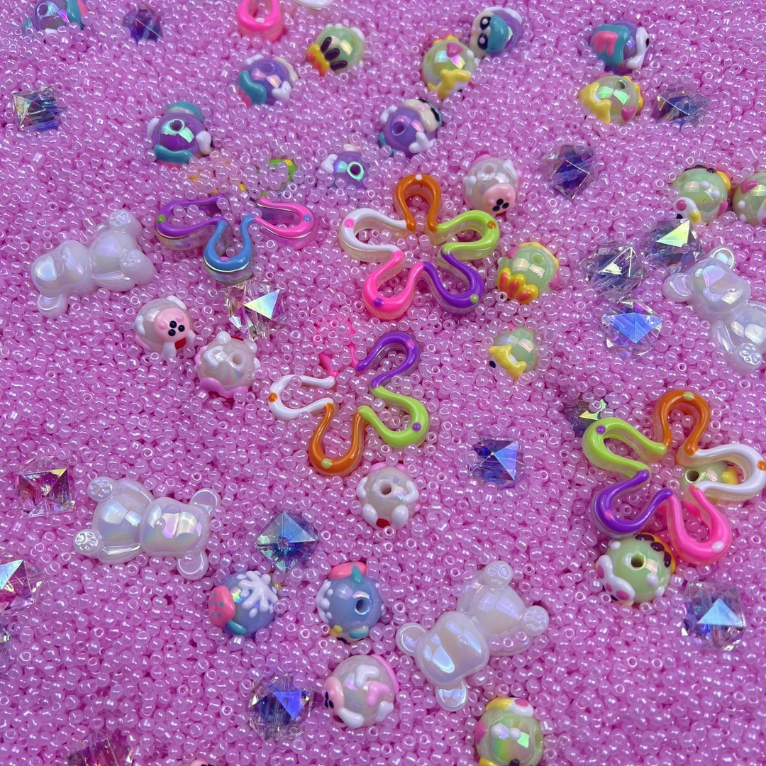 （粉色海洋筛筛乐）新款手工DIY发饰珠珠配件锅！