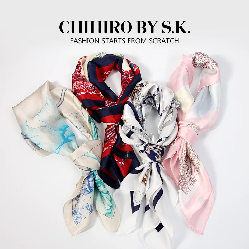 CHIHIRO BY S.K./新帽馆时尚百搭气质优雅印花丝巾薄款（随机发）