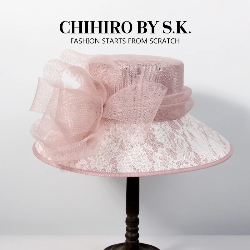 新帽馆夏季薄款防晒透气夏天度假风蝴蝶结蕾丝麻纱盆帽（TD链接）